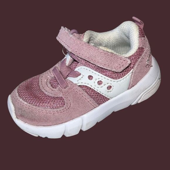 Infant Baby Saucony Jazz Lite 2.0 Pink Blush Suede Sneaker Size 4 - Picture 7 of 7
